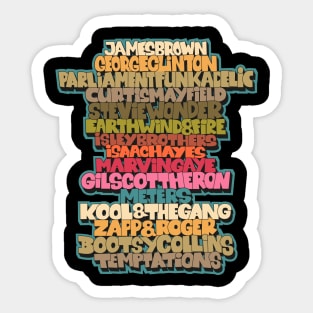 Funk Legends. Funky style typography. One nation under a groove. Sticker